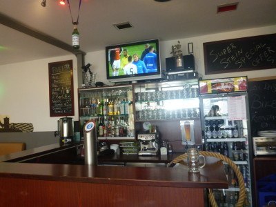 The bar at the 4You Hostel