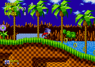 Sonic the Hedgehog on a backpacking mission to invade the DKC