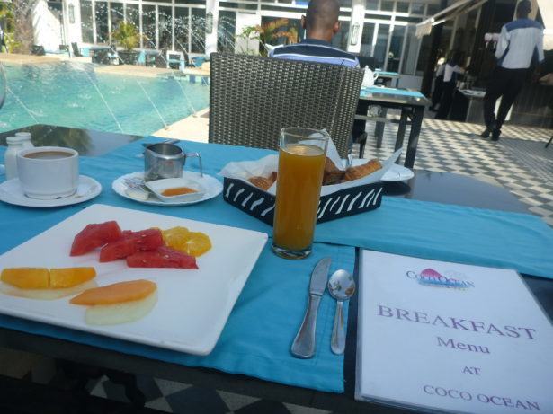 Five star breakfast at the Coco Ocean Resort, Gambia