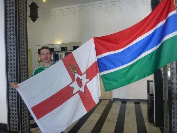 Flying the Northern Ireland flag in the Gambia