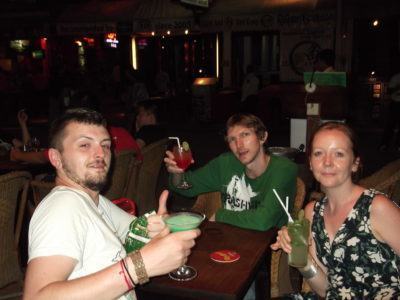 Anthony, myself and Helen partying in Cambodia in 2012.