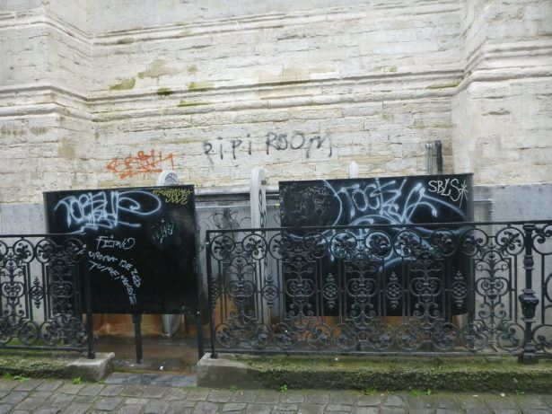 Urinals on the side of St. Catherine's Church