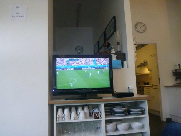 Watching the Euros at Hostel 47
