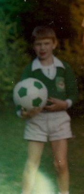 Back in the 80s, dreaming with my first ever Northern Ireland kit and ball