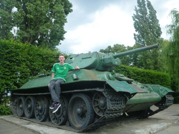 On a tank in Gdańsk, Poland