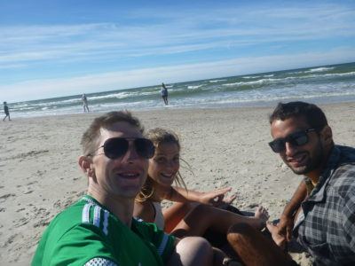 Jack, Marina and I on the beach at Słowiński National Park by the Baltic Sea.
