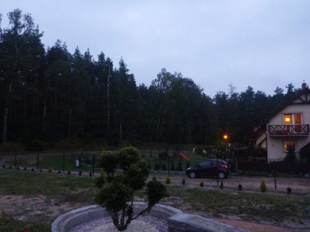 Evening view from the front of Jacek's place in Rywałd.