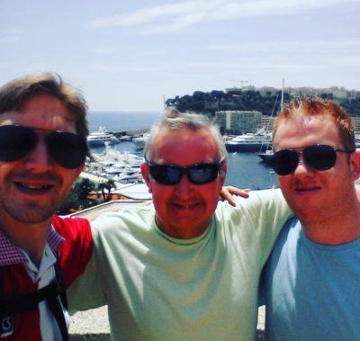 With Dad and Marko by Port Hercule Harbour Front