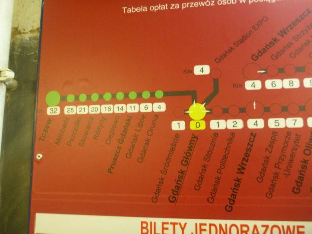 Gdańsk Główny to Tczew looks easy on the train map