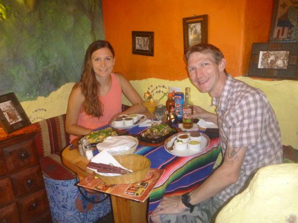 Kasia and I having drinks and Mexican food in Gdańsk