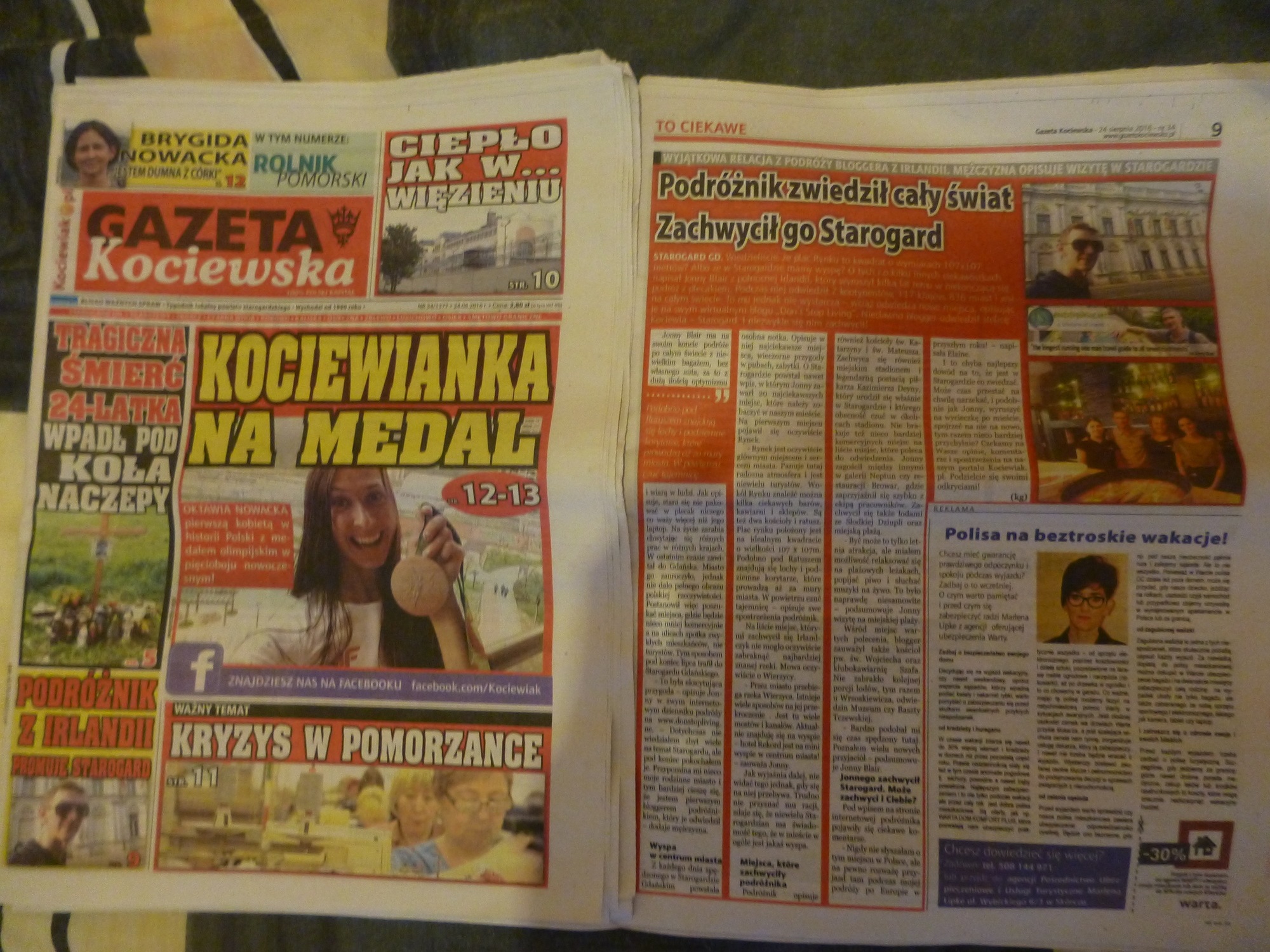Working Wednesdays: My Feature in Gazeta Kociewska, Starogard Gdański, Poland