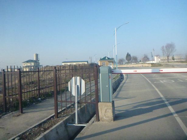 The border gate to leave Tajikistan