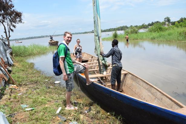Crossing Lake Togo from (Unknown southern town) to Togoville