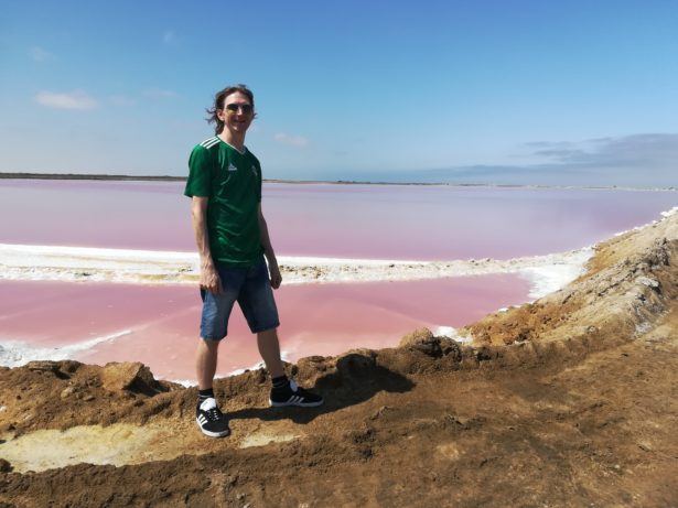 Backpacking in Namibia: Visiting the Walvis Bay Pink Lake and Salt Refinery