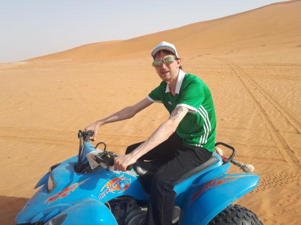 Quad Biking in Saudia Arabia on The Sand Dunes Near Shaqra