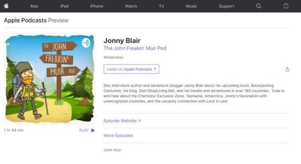 Jonny Blair on the John Freakin Muir Podcast