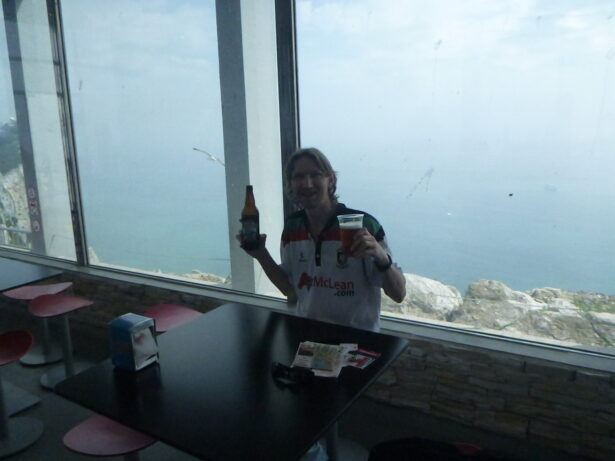 Top of the Rock - Highest Bar in Gibraltar - have a beer looking at Africa from Europe