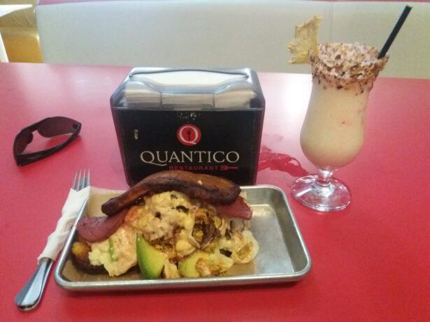 Friday's Featured Food: The Delicious Quantico Patacon and Pina Colada, Santo Domingo, Dominican Republic
