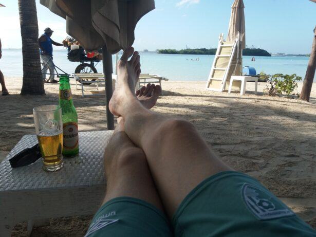 Relaxing on the gorgeous Boca Chica Beach, Dominican Republic