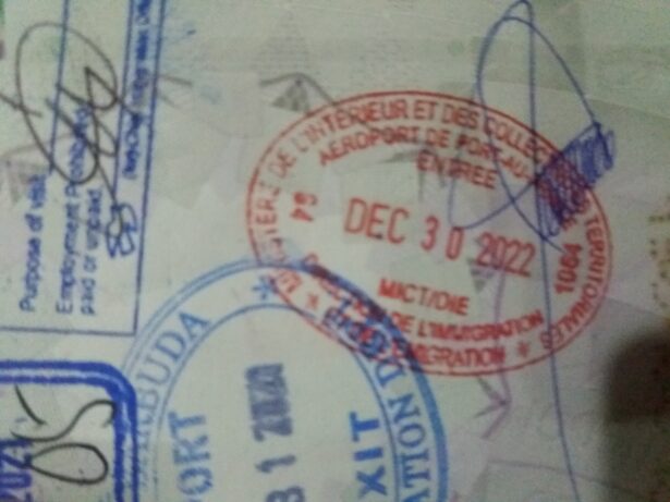 Arrival into Haiti - Port-Au-Prince passport stamp