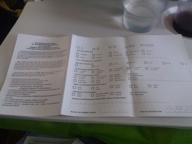 Filling In The Immigration Form for Madagascar