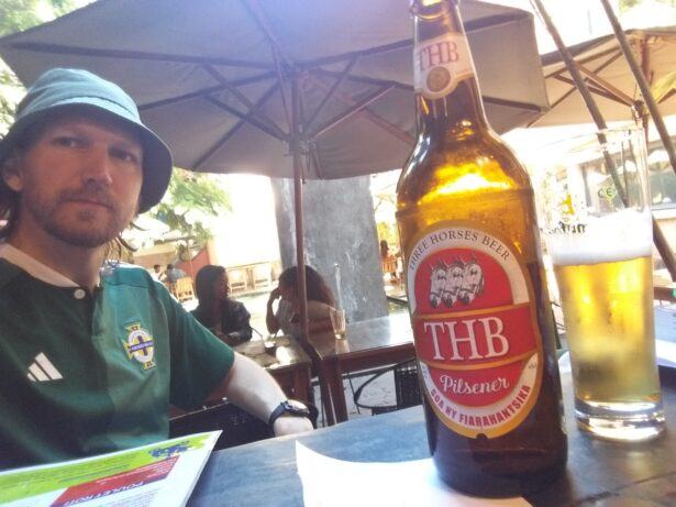 A THB - Three Horses Beer - my first ever Madagascar Beer was consumed here