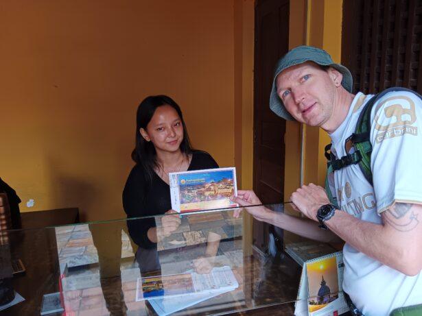 Buying My Ticket For The Pashupatinath Temple, Kathmandu