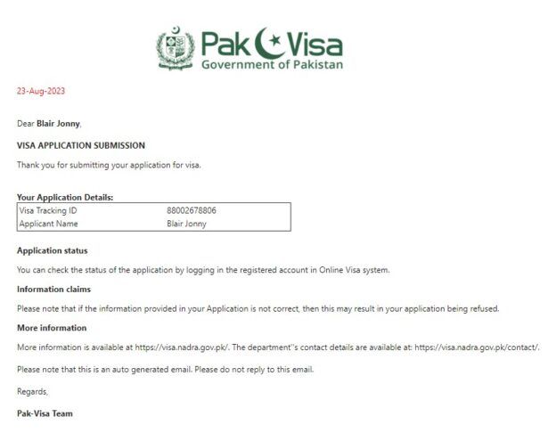 My Pakistan Evisa in processing