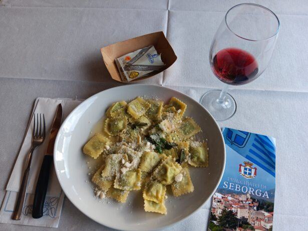 Friday's Featured Food: Ravioli Di Boreghine And Wine in Seborga