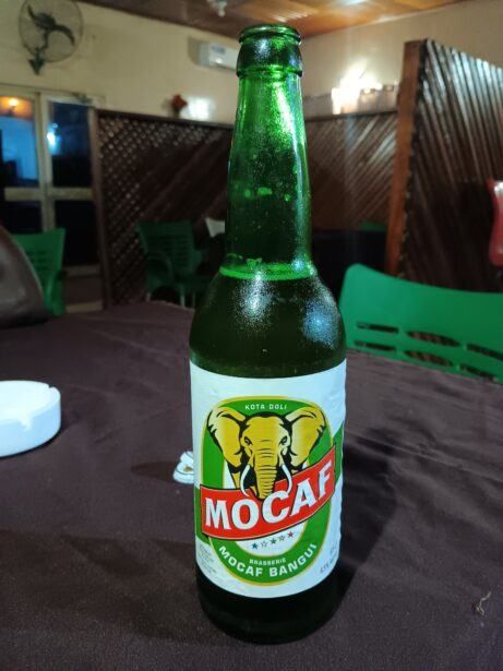 My first ever Central African Republic Beer - Mocaf at Gust Hotel