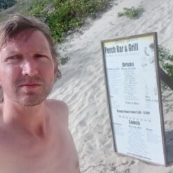Drinking At Perch Bar, Orient Beach, Saint Martin: The ONLY Nudist Beach Bar In The Caribbean!!