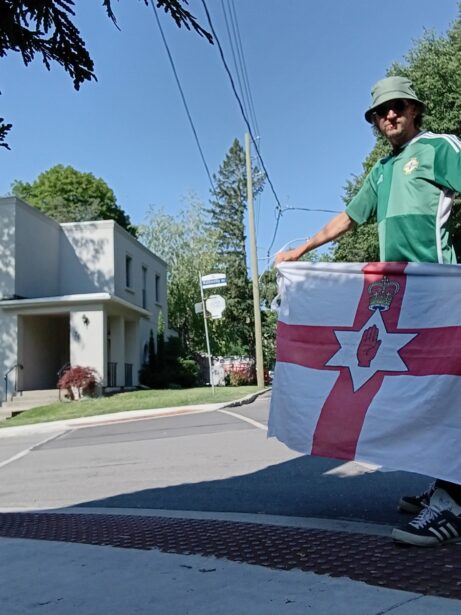 Flying my Northern Ireland flag on Rathnelly Avenue