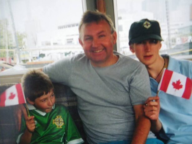 With Dad and Daniel in Toronto August 2001 (when Don't Stop Living all began)